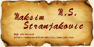 Maksim Stranjaković vizit kartica